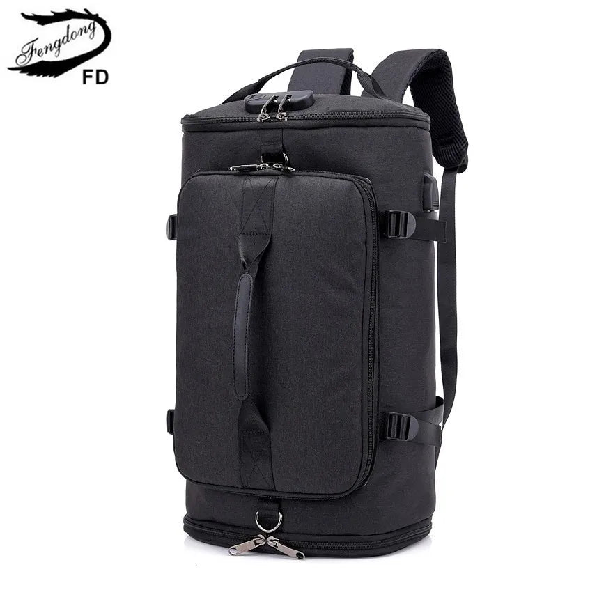 men large travel backpack Anti-theft backpack password lock smart backpack usb charge male backpacks with luggage belt schoolbag