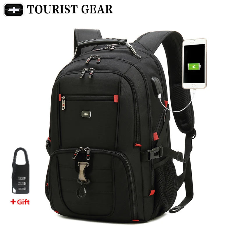 men's swiss backpacks travel bag business anti theft backpack men mochila USB Charging 15.6 16 inch Laptop Backpack waterproof
