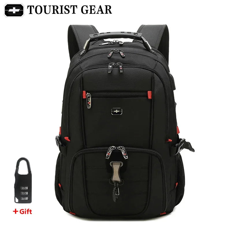 men's swiss backpacks travel bag business anti theft backpack men mochila USB Charging 15.6 17 inch Laptop Backpack waterproof