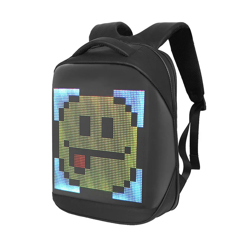 mesh pixel backpack with led backpack with screen smart back pack led mochila con led 15.6 inch laptop backpack women