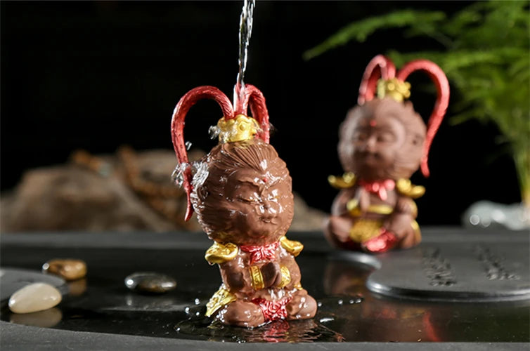monkey king statue home decoration handmade yixing zisha purple clay tea pet creative table ornament tea play small size new