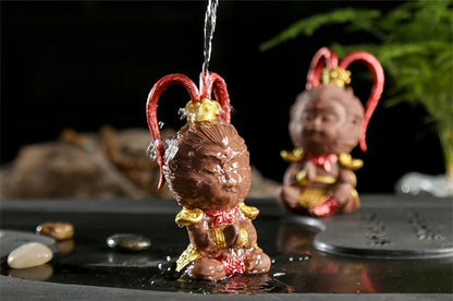 monkey king statue home decoration handmade yixing zisha purple clay tea pet creative table ornament tea play small size new