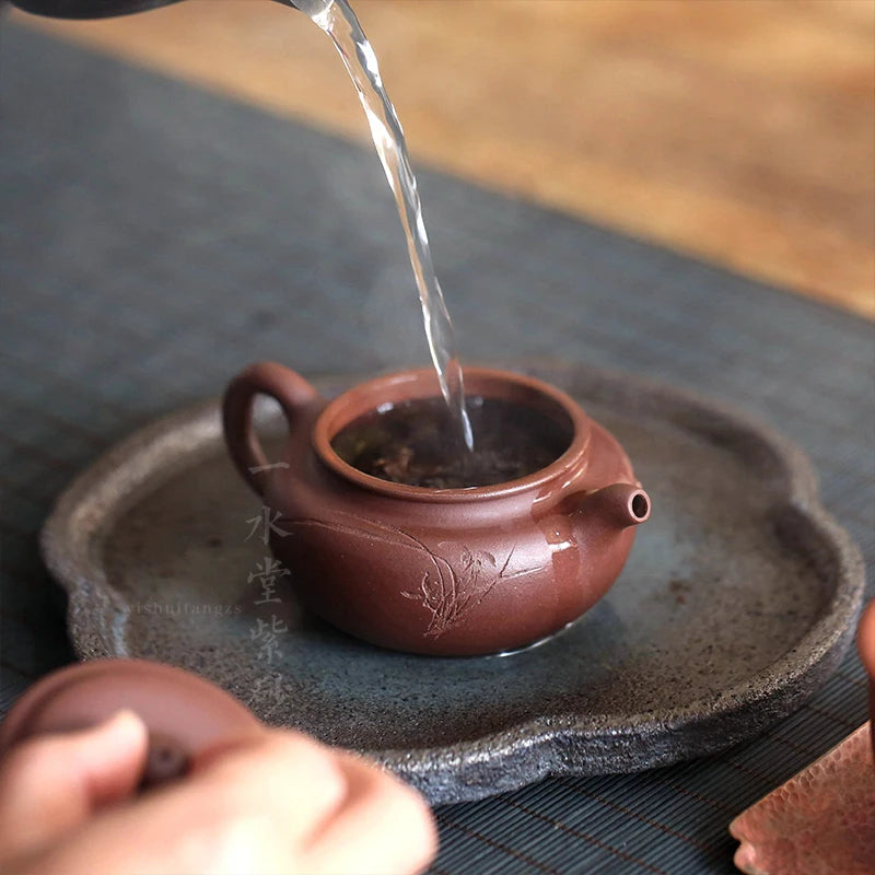monohydrate hall are recommended by hand small tea pot set archaize purple clay pot pot of household 150 cc ball hole