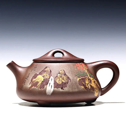 monohydrate recommended pure manual undressed ore JingZhou purple clay stone gourd ladle pot famous teapot tea gifts