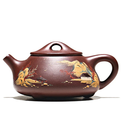 monohydrate recommended pure manual undressed ore JingZhou purple clay stone gourd ladle pot famous teapot tea gifts