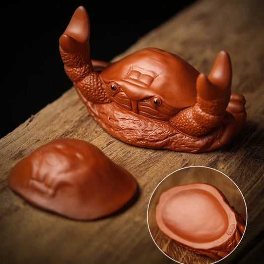 multi functional tea pet crab statue handmade yixing zisha purple clay filter net tea strainer ornament creative decoration new