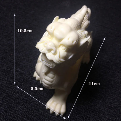 mythical wild animal sculpture white hand-carved evil spirits home decoration accessories attic office decoration gifts One pair