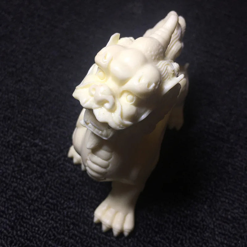 mythical wild animal sculpture white hand-carved evil spirits home decoration accessories attic office decoration gifts One pair