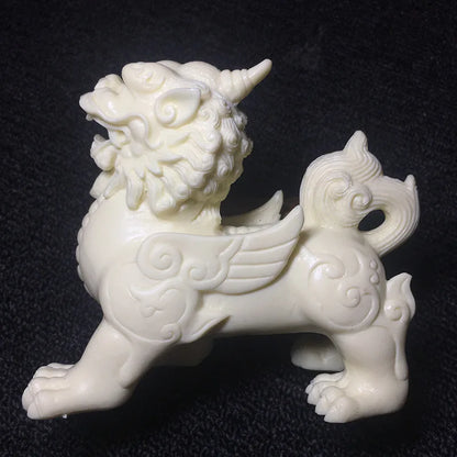 mythical wild animal sculpture white hand-carved evil spirits home decoration accessories attic office decoration gifts One pair