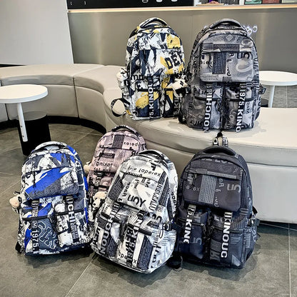 new fashion school backpack for teenage boys cool schoolbag waterproof  travel backpack college large bookbag kids school bags