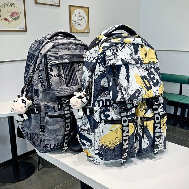 new fashion school backpack for teenage boys cool schoolbag waterproof  travel backpack college large bookbag kids school bags