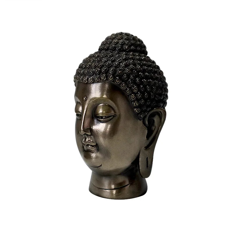 new religious powder throwing fengshui Chinese Buddha head ornaments are dedicated to Buddha Buddha resin crafts.
