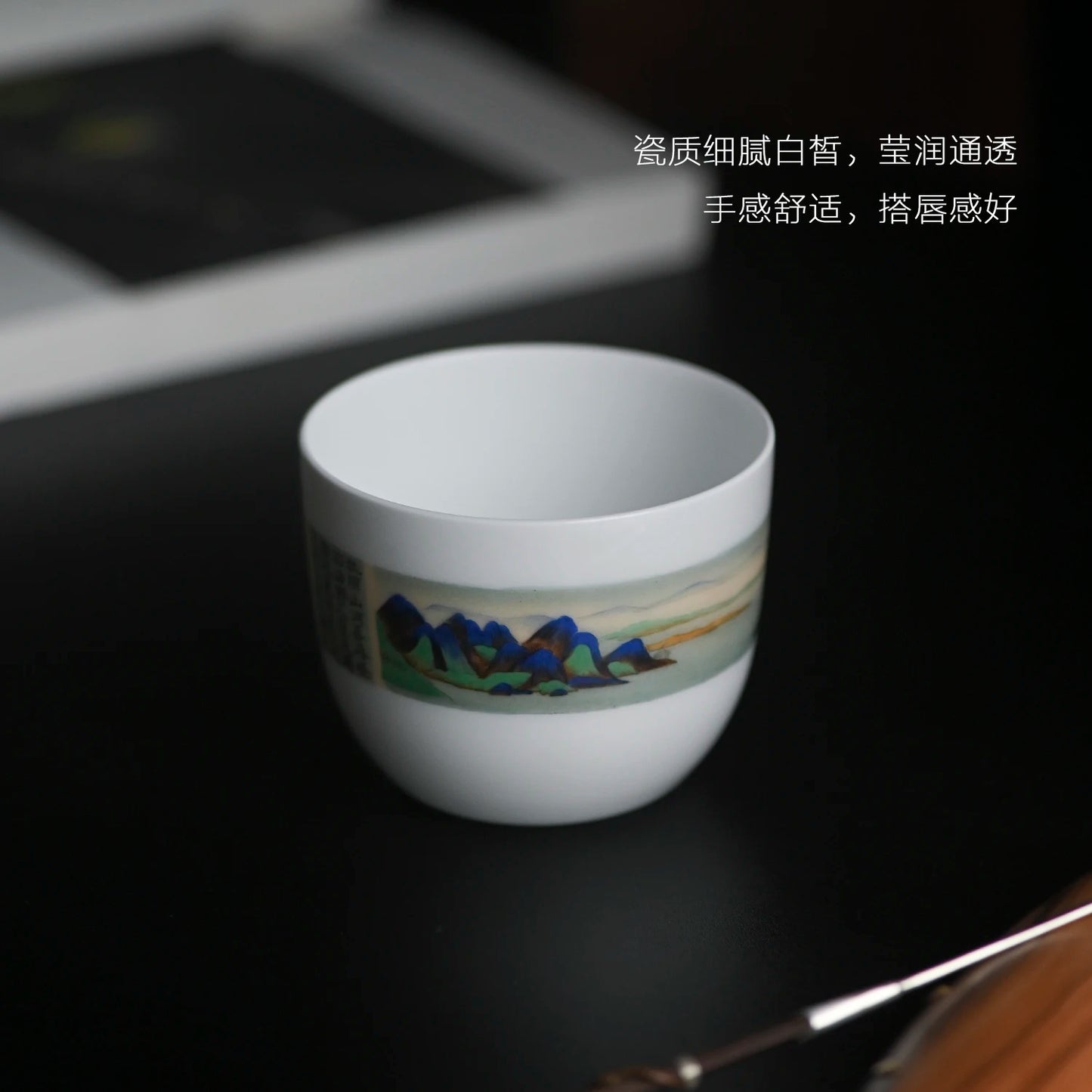 of feather hall jingdezhen porcelain white porcelain hand-painted master cup kung fu tea cups large sample tea cup