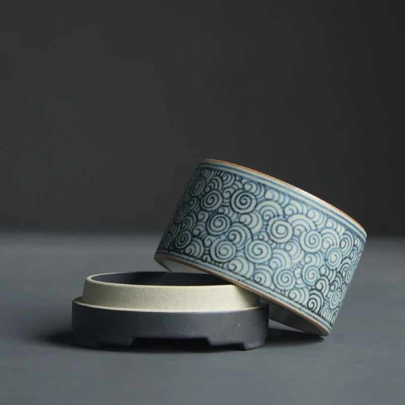 of the foam ceramic hand-painted porcelain incense burner copper WenXiangLu tea parts sea xiangyun grain to teachers