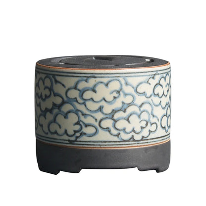 of the foam ceramic hand-painted porcelain incense burner copper WenXiangLu tea parts sea xiangyun grain to teachers