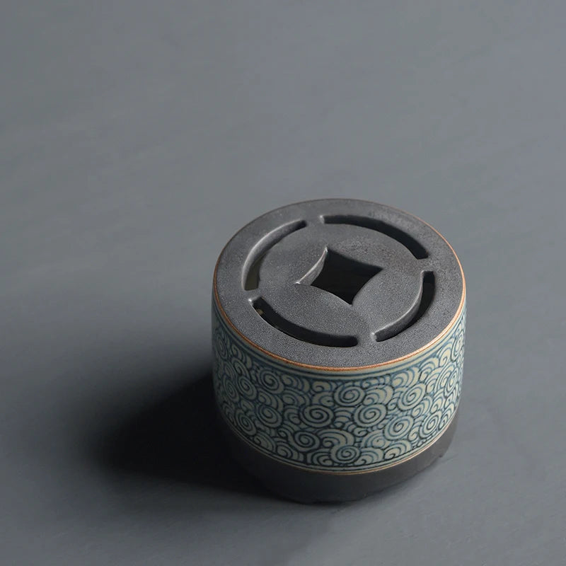 of the foam ceramic hand-painted porcelain incense burner copper WenXiangLu tea parts sea xiangyun grain to teachers