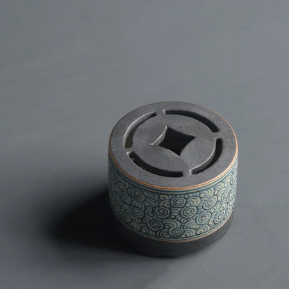 of the foam ceramic hand-painted porcelain incense burner copper WenXiangLu tea parts sea xiangyun grain to teachers