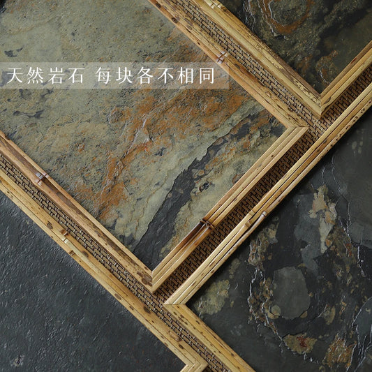 of the household zizhu rock ground dry foam Taiwan kung fu teapot bearing restoring ancient ways square tray away