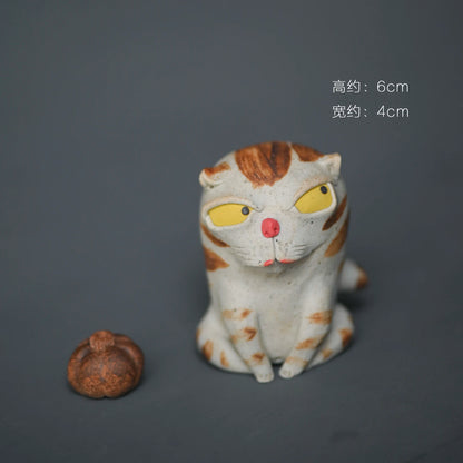 of the jingdezhen ceramic coarse pottery manual hand-painted tea pet cat tea place to live in a strange incense
