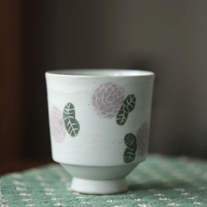 of the jingdezhen ceramic teapot hand-painted hydrangea cool domestic large capacity coffee pot of water kettle
