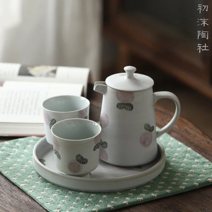 of the jingdezhen ceramic teapot hand-painted hydrangea cool domestic large capacity coffee pot of water kettle
