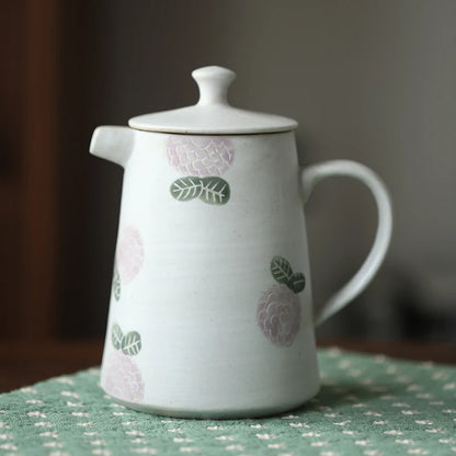 of the jingdezhen ceramic teapot hand-painted hydrangea cool domestic large capacity coffee pot of water kettle