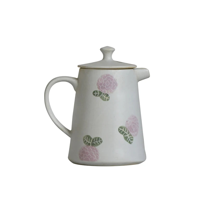 of the jingdezhen ceramic teapot hand-painted hydrangea cool domestic large capacity coffee pot of water kettle