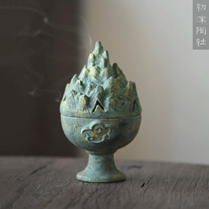 of the jingdezhen hand-carved gold boshan ship ceramic stove.it censer aromatherapy furnace incense incense seat