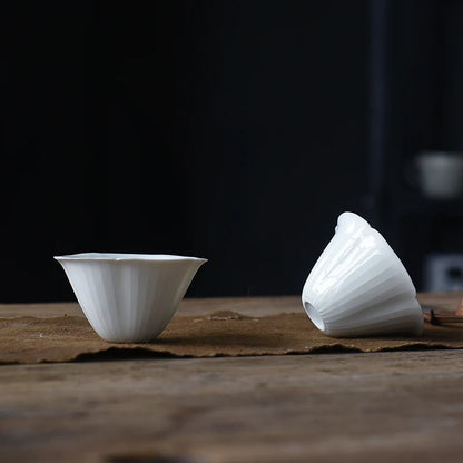 of the jingdezhen pure hand-carved cup sweet white glaze flower petals ling sample tea cup thin body porcelain cup