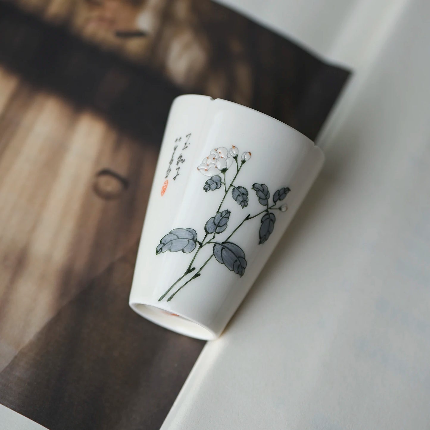 of the jingdezhen teacups hand-painted ceramic poems manual sample tea cup fragrance-smelling cup cup master cup