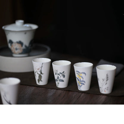 of the jingdezhen teacups hand-painted ceramic poems manual sample tea cup fragrance-smelling cup cup master cup