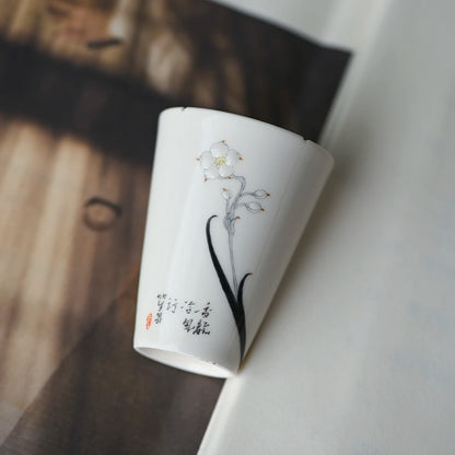 of the jingdezhen teacups hand-painted ceramic poems manual sample tea cup fragrance-smelling cup cup master cup