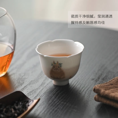 of the piece of feather hall jingdezhen pure hand draw cute masters cup ceramic sample tea cup kung fu tea cups
