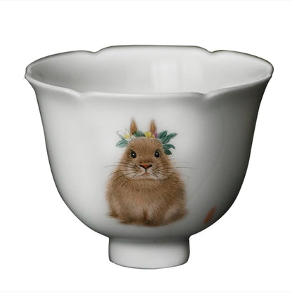 of the piece of feather hall jingdezhen pure hand draw cute masters cup ceramic sample tea cup kung fu tea cups