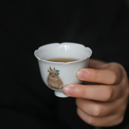 of the piece of feather hall jingdezhen pure hand draw cute masters cup ceramic sample tea cup kung fu tea cups