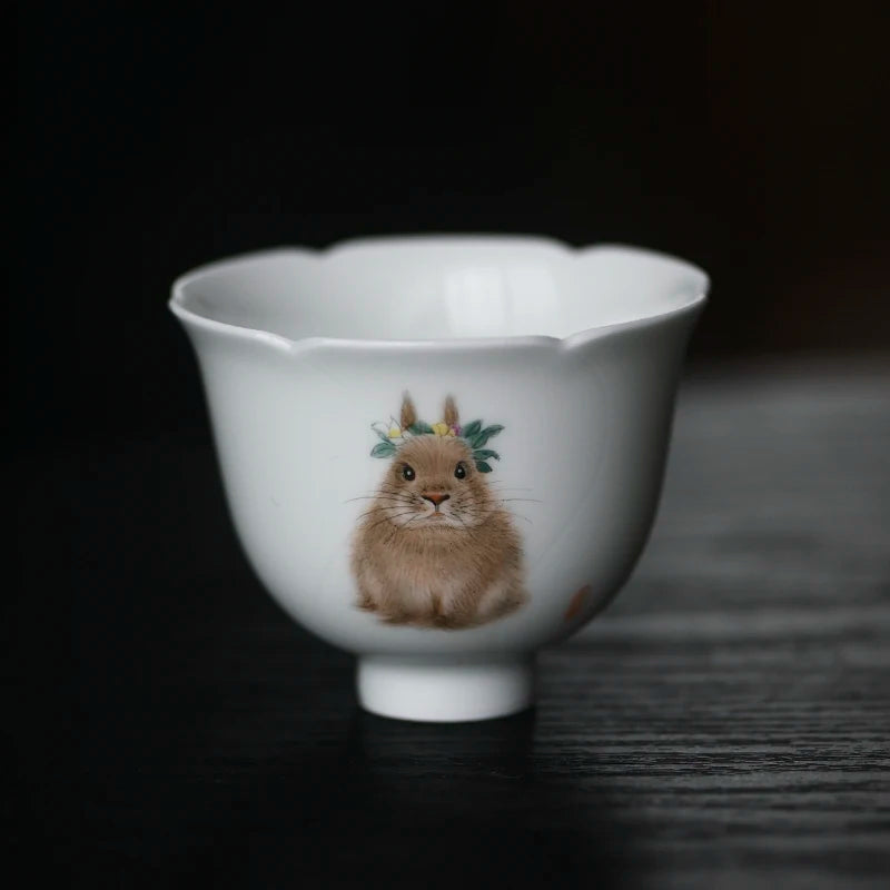 of the piece of feather hall jingdezhen pure hand draw cute masters cup ceramic sample tea cup kung fu tea cups
