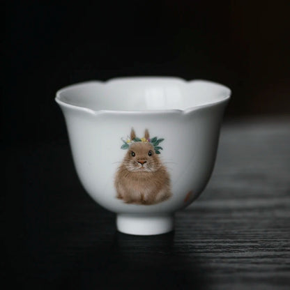of the piece of feather hall jingdezhen pure hand draw cute masters cup ceramic sample tea cup kung fu tea cups