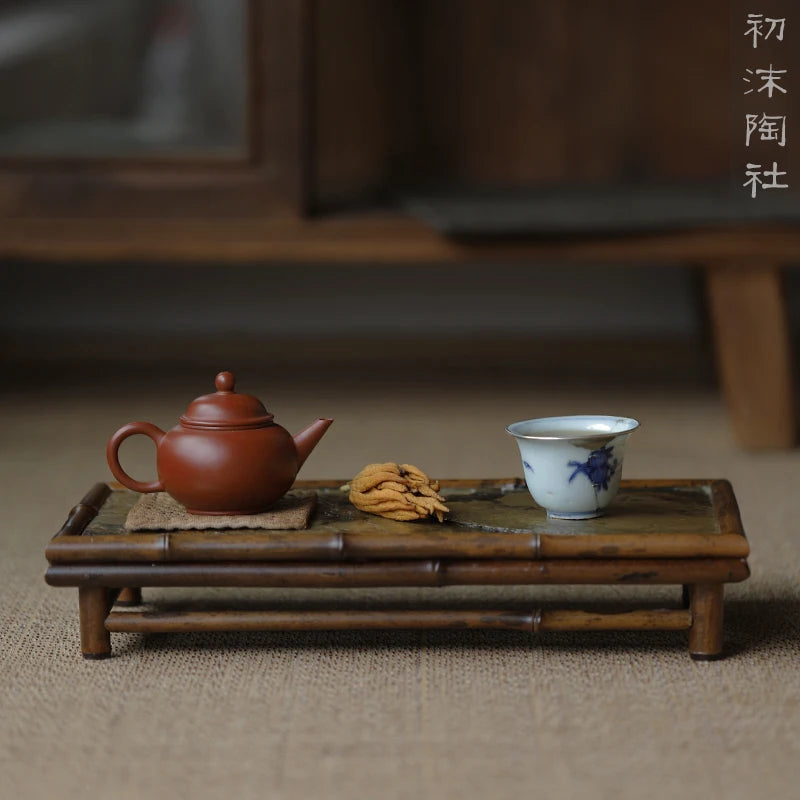 of the tea tray mottled bamboo pot bearing natural rock dry foam Taiwan Chinese bamboo tray household dry foam plate