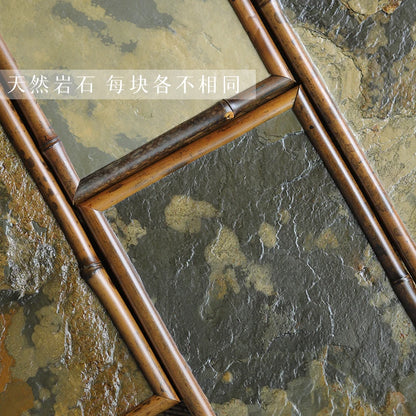 of the tea tray mottled bamboo pot bearing natural rock dry foam Taiwan Chinese bamboo tray household dry foam plate