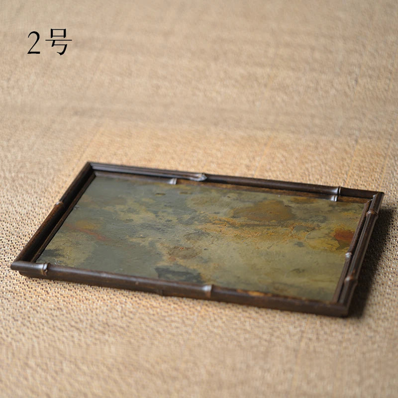 of the tea tray mottled bamboo pot bearing natural rock dry foam Taiwan Chinese bamboo tray household dry foam plate
