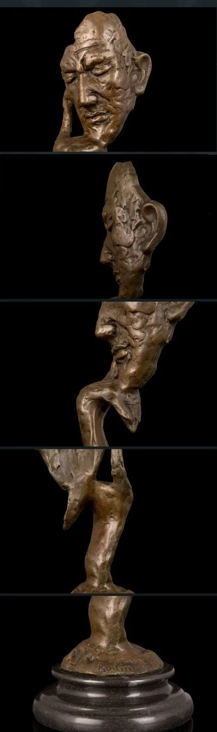 office home LIVING ROOM wall TOP Decor ART --33 CM THE thinker MEN ART bronze statue Decoration brass decorative