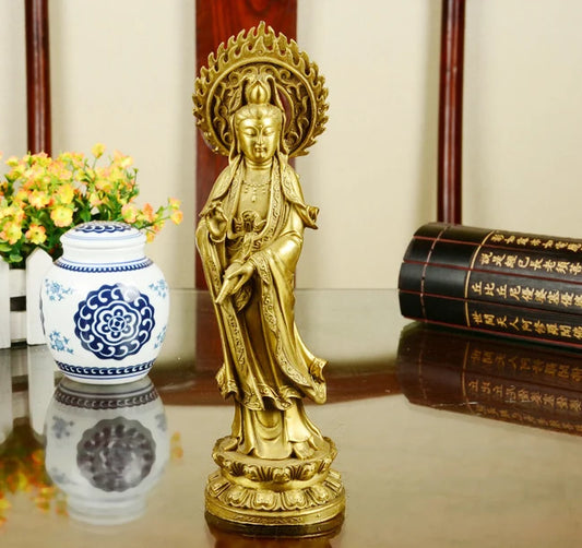 office home efficacious protective Talisman House Protection # Buddhism GUANYIN PUSA  Avalokitesvara  BRASS statue