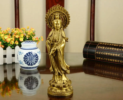 office home efficacious protective Talisman House Protection # Buddhism GUANYIN PUSA  Avalokitesvara  BRASS statue