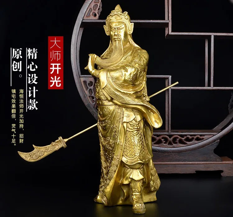 office home efficacious protective Talisman House Protection # Money Drawing Martial god of wealth guan gong Guandi BRASS statue