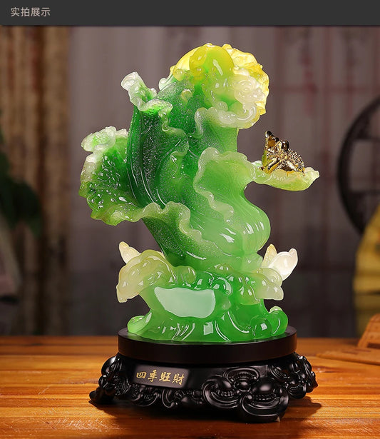 office home shop Money Drawing BAICAI -PI XIU-JIN CHAN Propitious FENG SHUI jade Sculpture statue  31CM