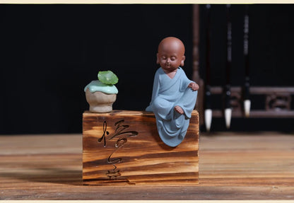 office store company home Desk bookshelf BEST ART statue- CHAN DAO Monk ceramics Porcelain Business ART Statue  Buddha ART