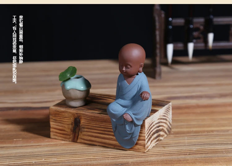 office store company home Desk bookshelf BEST ART statue- CHAN DAO Monk ceramics Porcelain Business ART Statue  Buddha ART