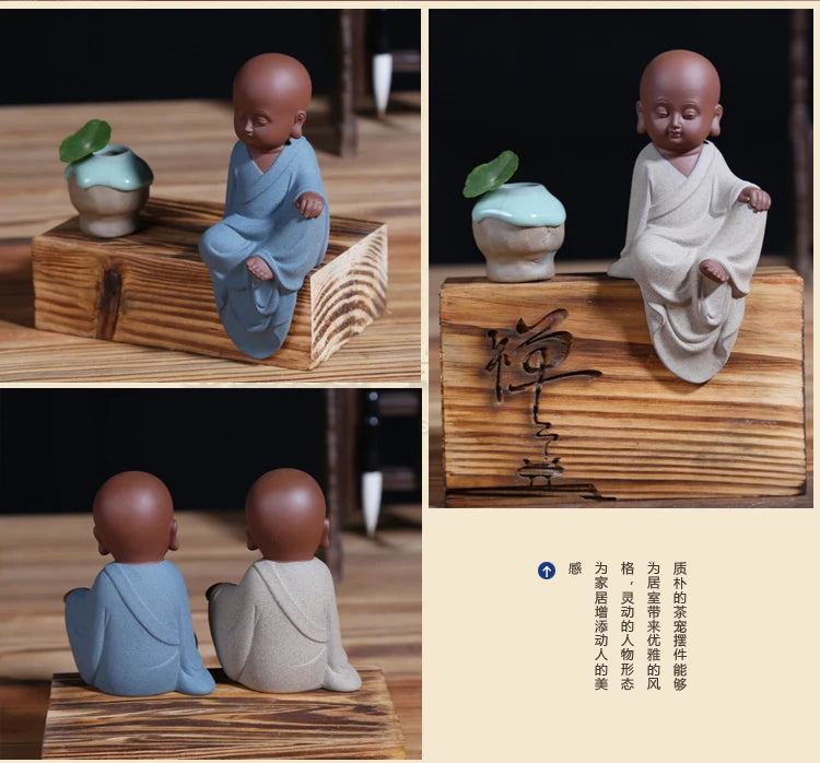 office store company home Desk bookshelf BEST ART statue- CHAN DAO Monk ceramics Porcelain Business ART Statue  Buddha ART