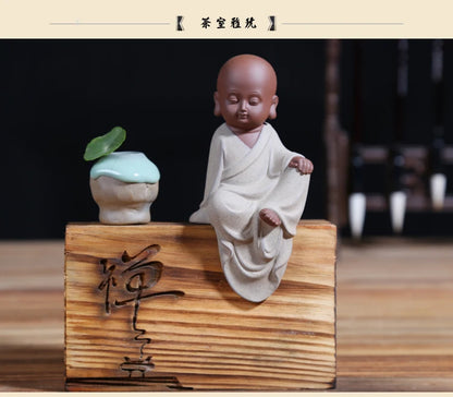 office store company home Desk bookshelf BEST ART statue- CHAN DAO Monk ceramics Porcelain Business ART Statue  Buddha ART