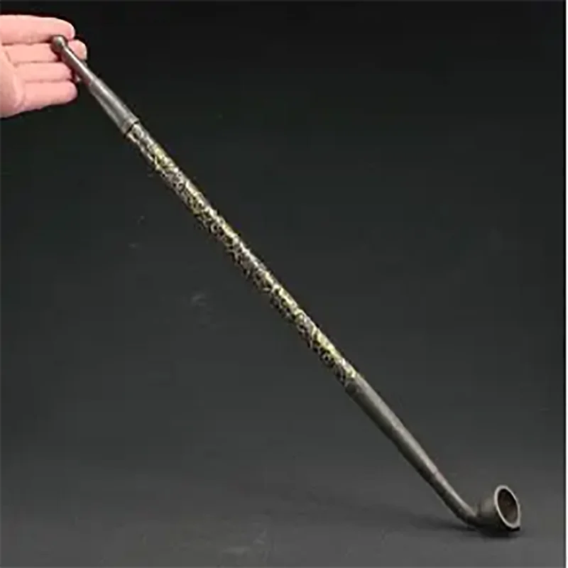 old Grandpa Uncle Copper Brass craft Old antique HANDWORK CARVED FLOWER USABLE SUPERB SMOKING TOOL PIPE